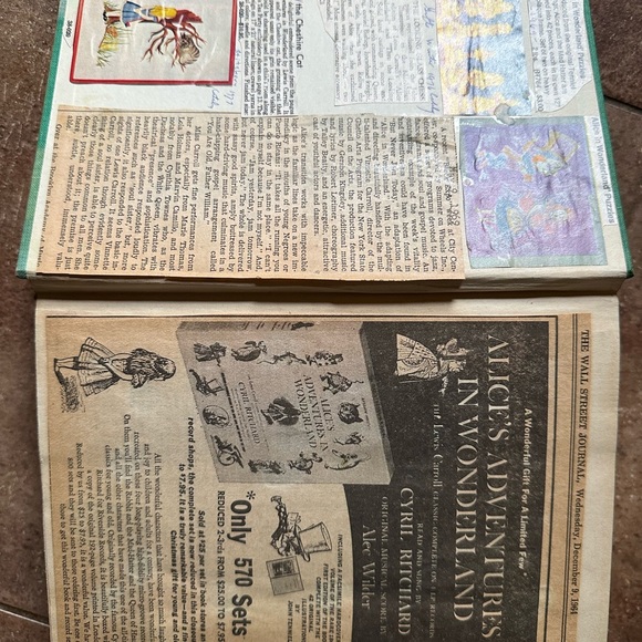 Vintage 1965 The Works of Lewis Carroll with Alice in Wonderland newspaper clips - Picture 6 of 9